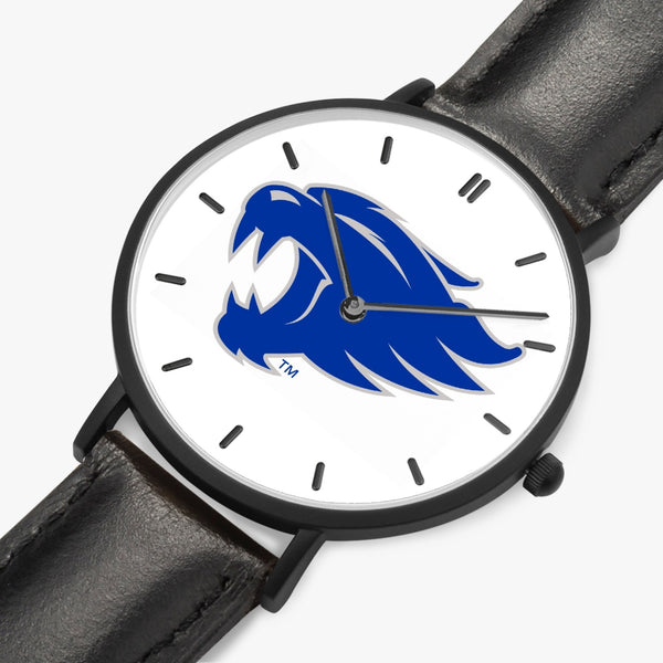 UK Cat Blue Leather Strap Quartz Watch