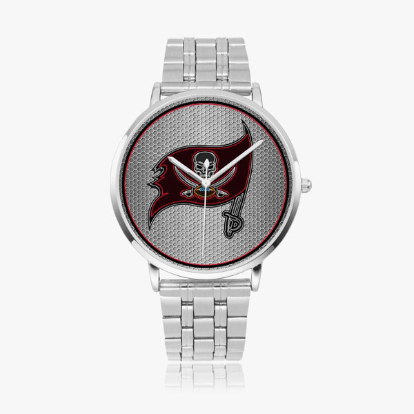 Bucs Skull Flag Neon Ring Steel Strap Quartz watch