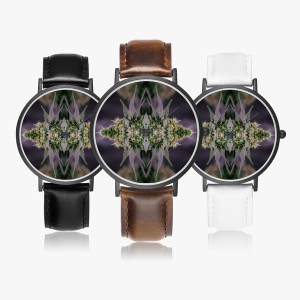 DIXL Green Grapes Leather Strap Quartz Watch