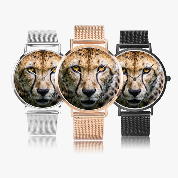 Cheetah Face Stainless Steel Quartz Watch