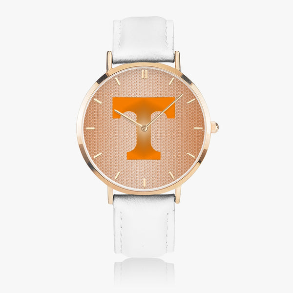 BigT Hexomesh Leather Strap Quartz Watch (Rose Gold With Indicators)