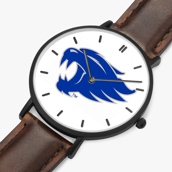 UK Cat Blue Leather Strap Quartz Watch