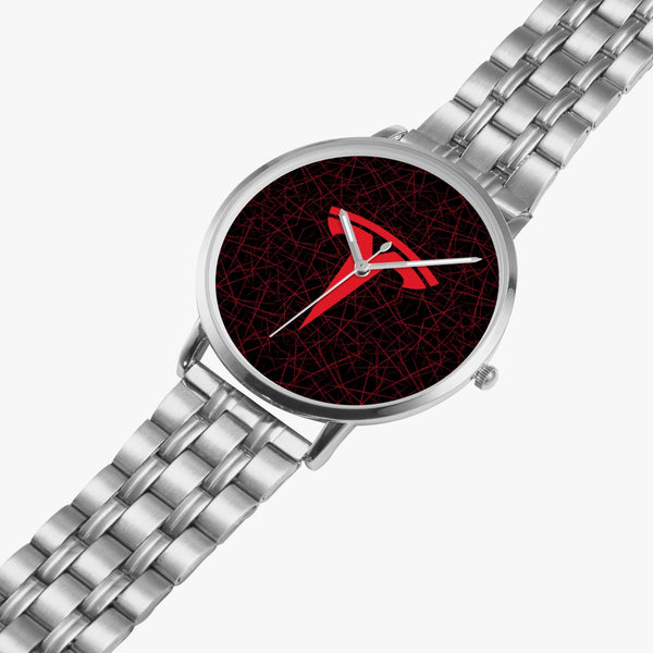 RedT Black with Red Lines Steel Strap Quartz watch