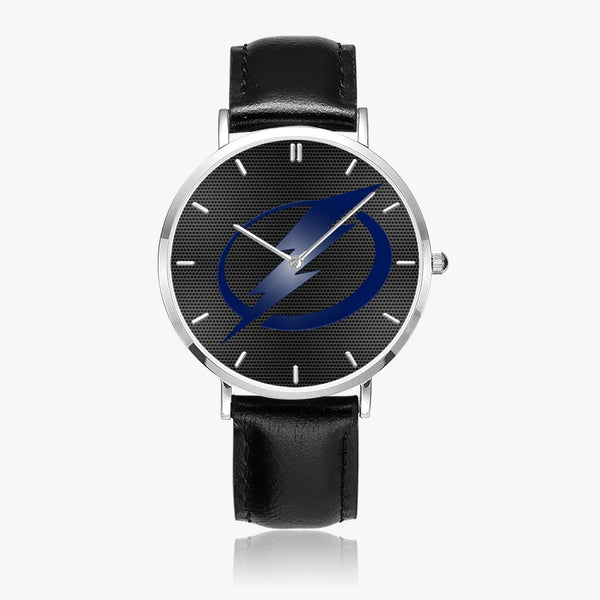 Bolts Blue Carbon Leather Strap Quartz Watch