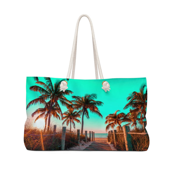 Paradise Walk Teal Weekender Bag