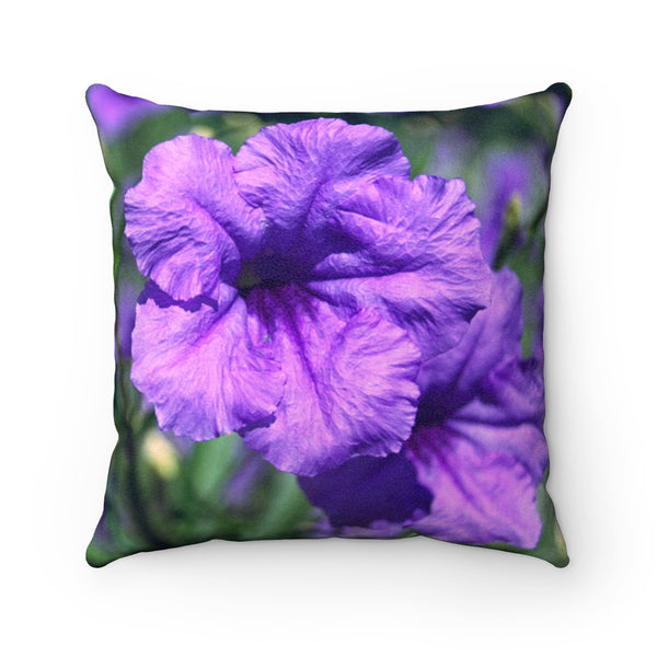 "Ruellia Lace" Faux Suede Square Pillow