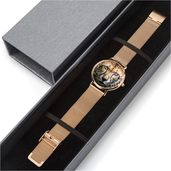 Cheetah Face Stainless Steel Quartz Watch