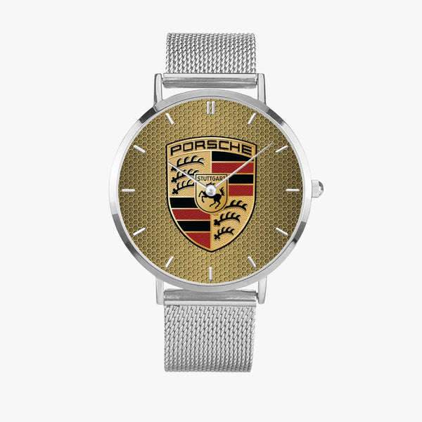Shield Gold Hexomesh Stainless Steel Quartz Watch (With Indicators)