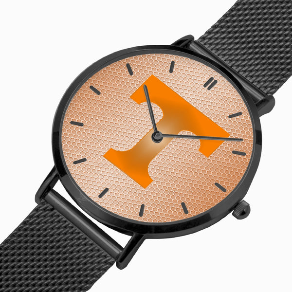 BigT Hexomesh Orange Stainless Steel Quartz Watch