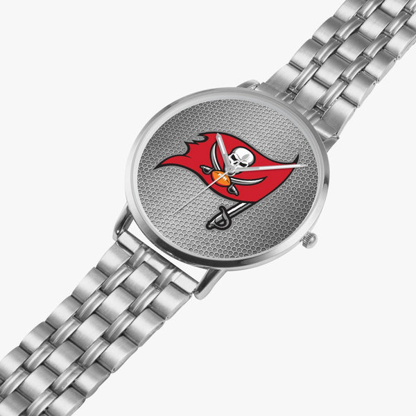 Bucs Skull Flag Grey Hexomesh Steel Strap Quartz watch