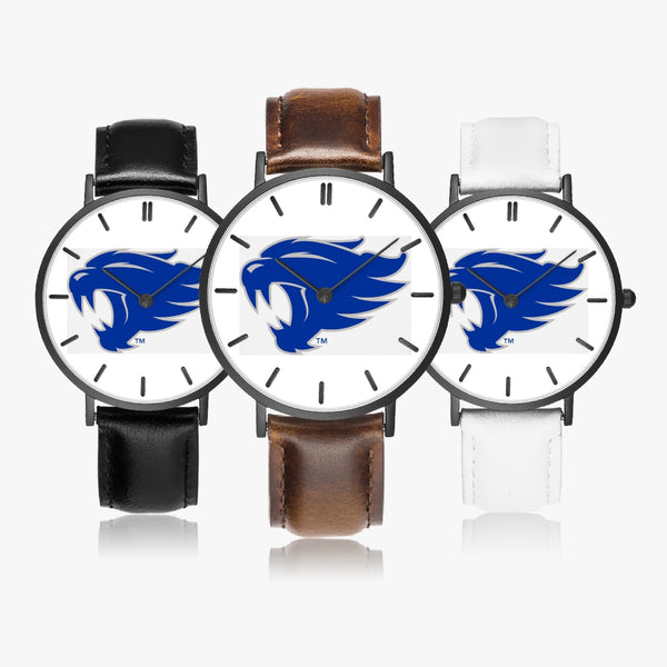 UK Cat Blue Leather Strap Quartz Watch